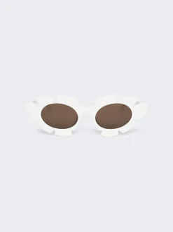 Loewe Paula'S Ibiza Flower Cat Eye Sunglasses White And Brown