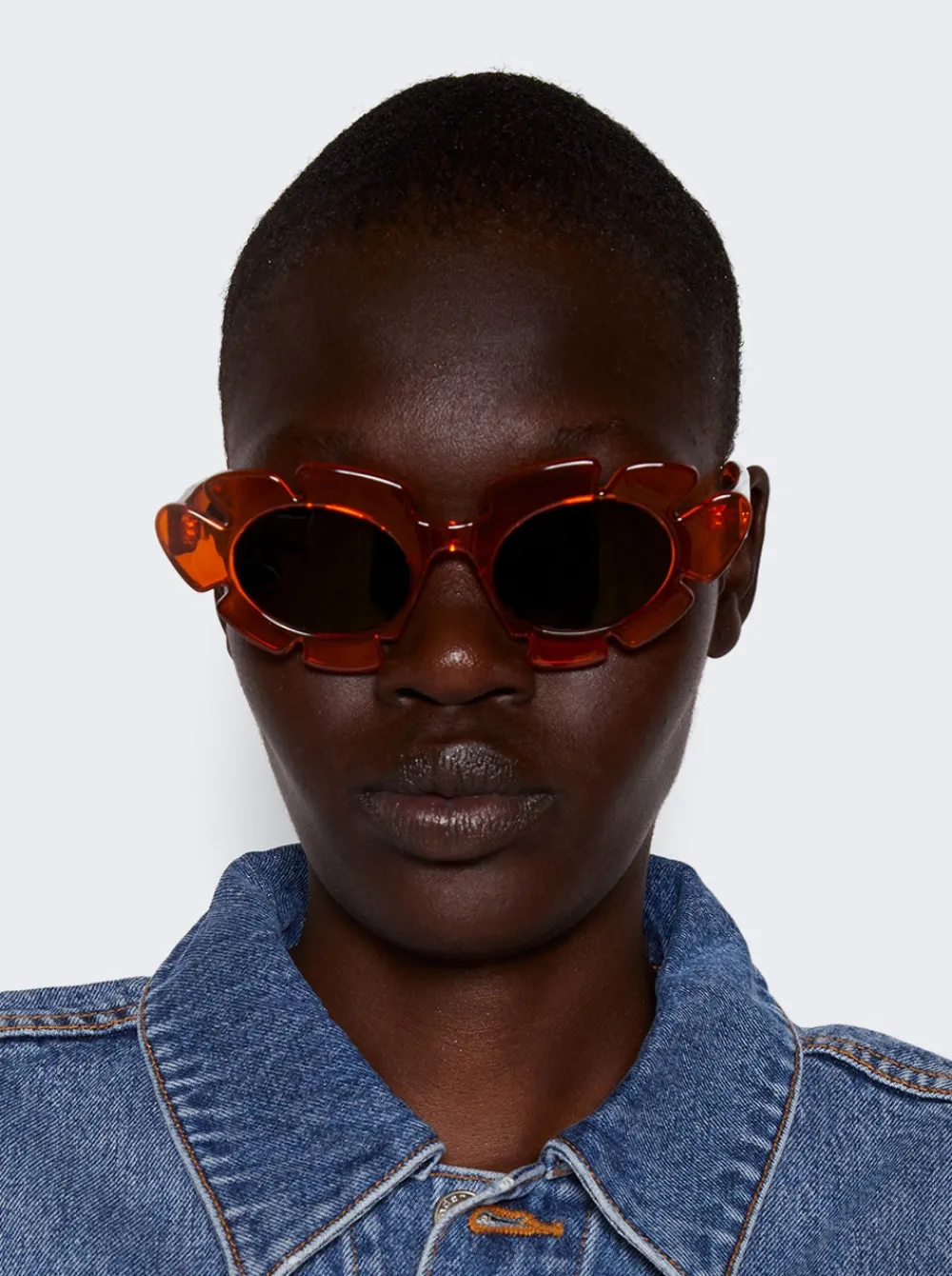Loewe Paula'S Ibiza Flower Cat Eye Sunglasses Shiny Orange And Smoke