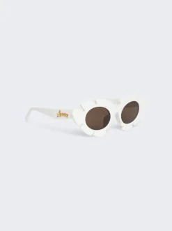Loewe Paula'S Ibiza Flower Cat Eye Sunglasses White And Brown