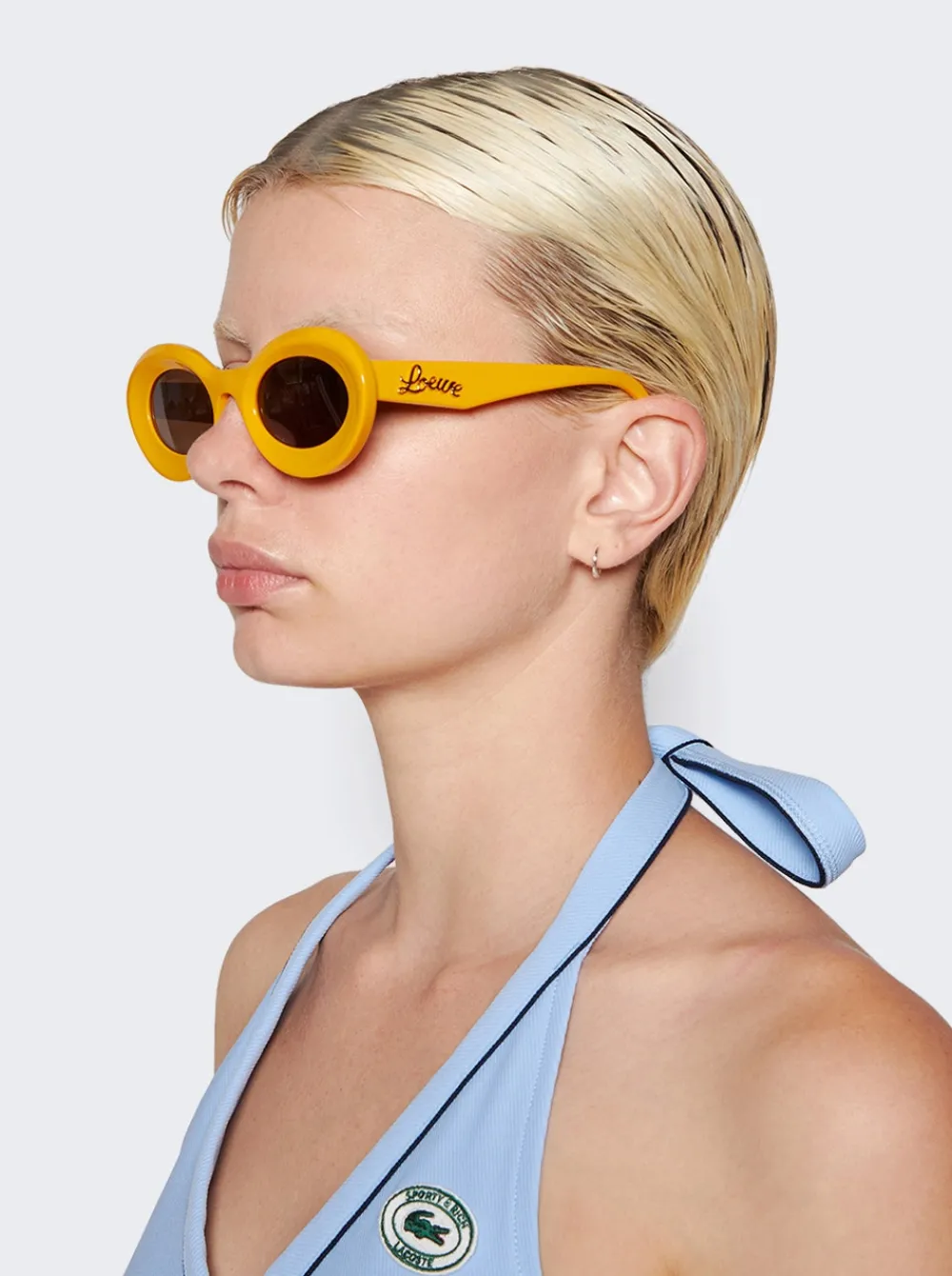 Loewe Paula'S Ibiza Loop Sunglasses Shiny Yellow And Brown