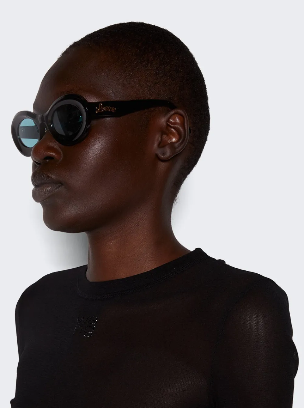 Loewe Paula'S Ibiza Loop Sunglasses Shiny Black And Blue