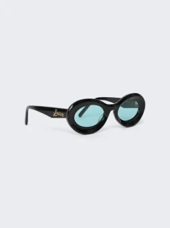 Loewe Paula'S Ibiza Loop Sunglasses Shiny Black And Blue