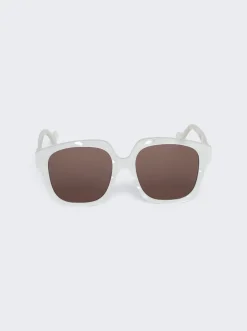 Gucci Pearlescent Square Sunglasss White