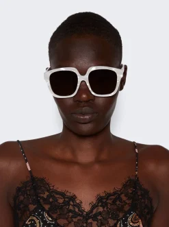 Gucci Pearlescent Square Sunglasss White