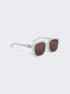 Gucci Pearlescent Square Sunglasss White