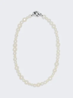Maor Perlina Necklace With White Pearls 19.5In Sterling Silver