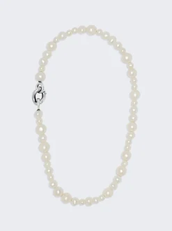 Maor Perlina Necklace With White Pearls 19.5In Sterling Silver