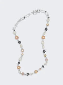 Maor Pina Linka Necklace With Mixed Pearls Sterling Silver