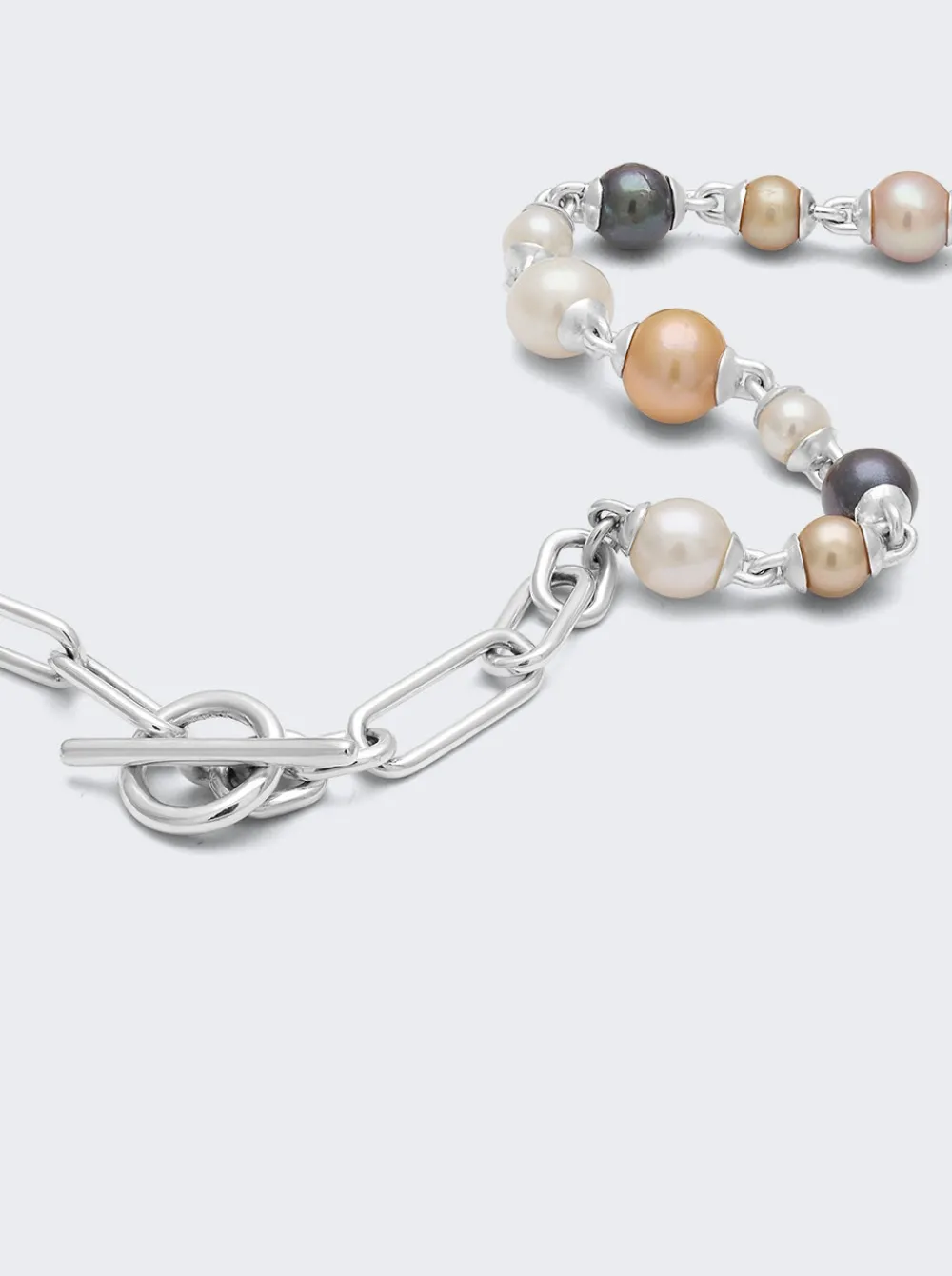 Maor Pina Linka Necklace With Mixed Pearls Sterling Silver