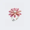 Mio Harutaka Pink Sapphire Daisy Ring 18K Rose Gold And White Gold