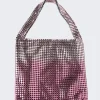 Rabanne Pixel Metallic Hobo Tote Bag Light Pink