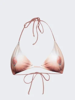 Jean Paul Gaultier Printed Corps Bikini Top Light Nude