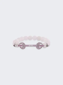 Ananya Rainbow Moonstone And Pink Ombre Chakra Bracelet 18K White Gold
