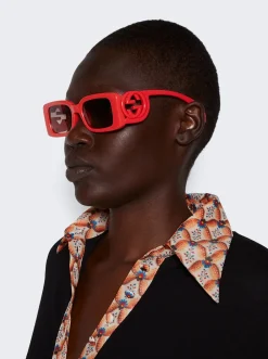 Gucci Rectangular Sunglasses Red