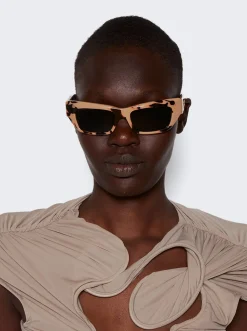 Gucci Rectangular Tortoiseshell Sunglasses Brown