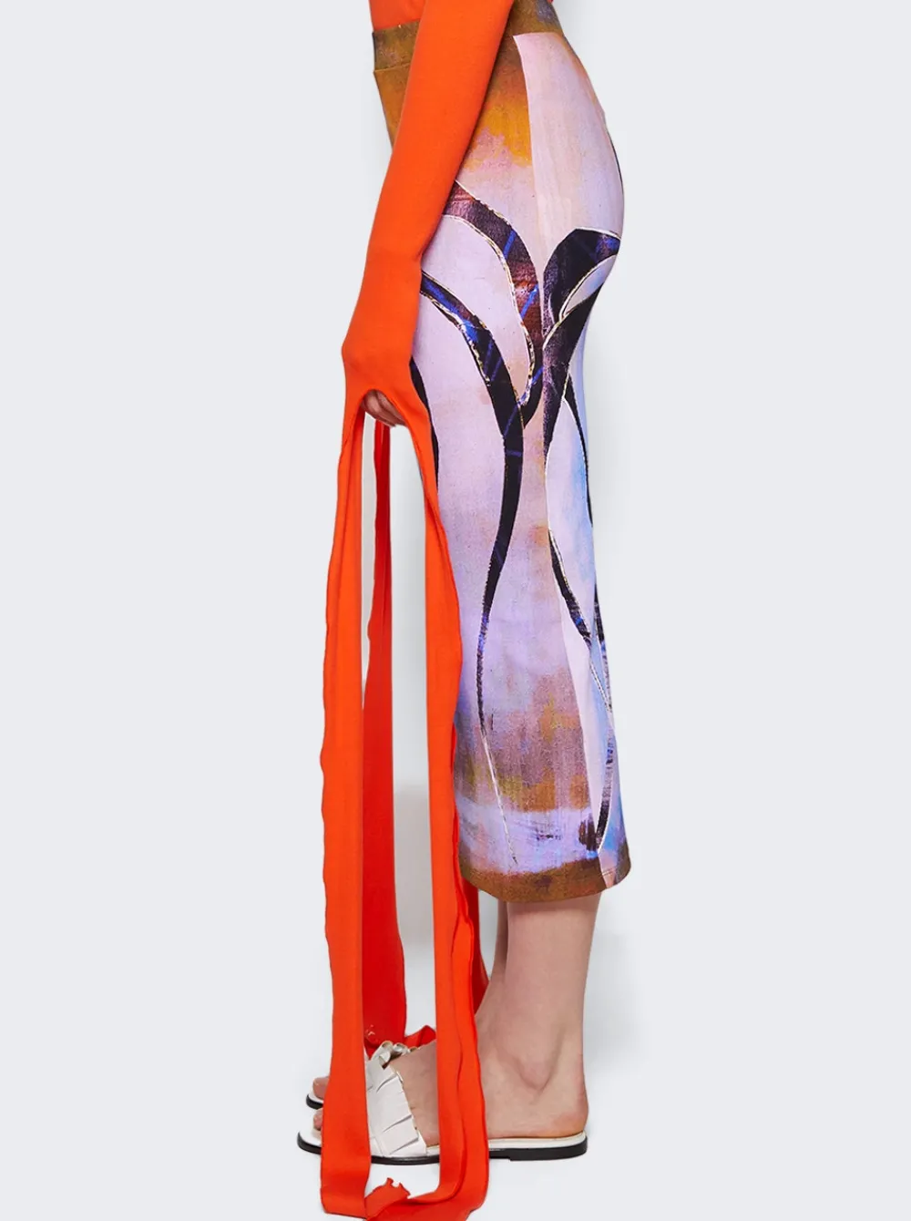 Louisa Ballou Ribbed Midi Skirt Multicolor