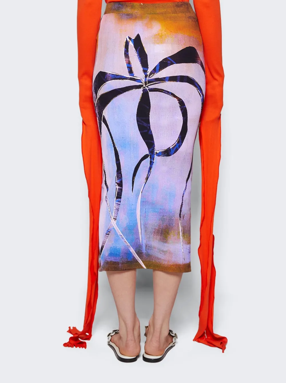 Louisa Ballou Ribbed Midi Skirt Multicolor