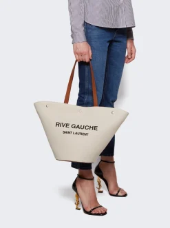 Saint Laurent Rive Gauche Basket Bag Natural