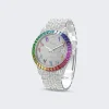 PRIVATE LABEL LONDON Rolex Datejust Jubilee Bracelet Rainbow Sapphire Bezel White Diamond Pave