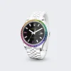 PRIVATE LABEL LONDON Rolex Datejust 41Mm Black Dial With Rainbow Sapphire Bezel