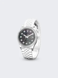 PRIVATE LABEL LONDON Rolex Datejust 36Mm Black Mother Of Pearl Dial