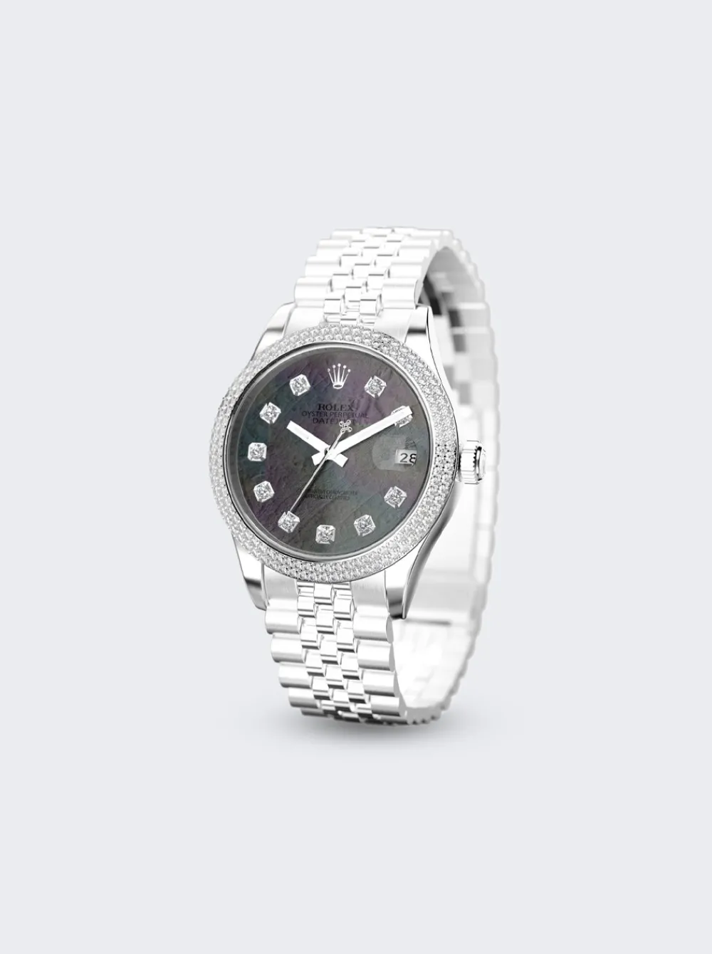 PRIVATE LABEL LONDON Rolex Datejust 36Mm Black Mother Of Pearl Dial