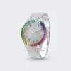 PRIVATE LABEL LONDON Rolex Datejust 36Mm White Diamond Pave Dial With Rainbow Sapphire Bezel