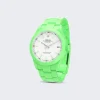PRIVATE LABEL LONDON Rolex Datejust Smooth Ceramic Ccoated White Dial Oyster Bracelet Apple Green Hour Markers