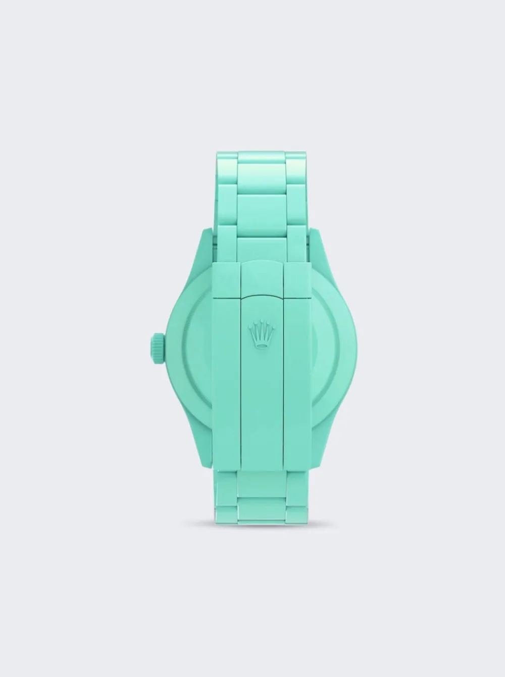 PRIVATE LABEL LONDON Rolex Datejust Smooth Ceramic Ccoated White Dial Oyster Bracelet Mint Green Hour Markers