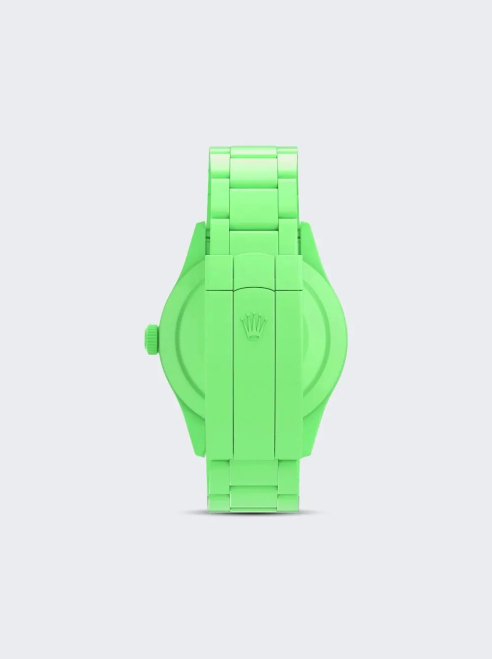 PRIVATE LABEL LONDON Rolex Datejust Smooth Ceramic Ccoated White Dial Oyster Bracelet Apple Green Hour Markers