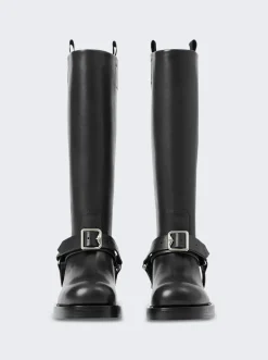 BURBERRY Saddle High Boots Black