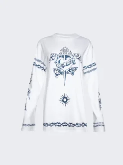Jean Paul Gaultier Safe Sex Long Sleeve Top White