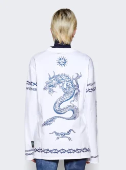 Jean Paul Gaultier Safe Sex Long Sleeve Top White