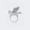 Mio Harutaka Sapphire And Diamond Pegasus Ring 18K White Gold