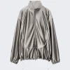 Alexander Wang Satin Track Jacket Earl Grey
