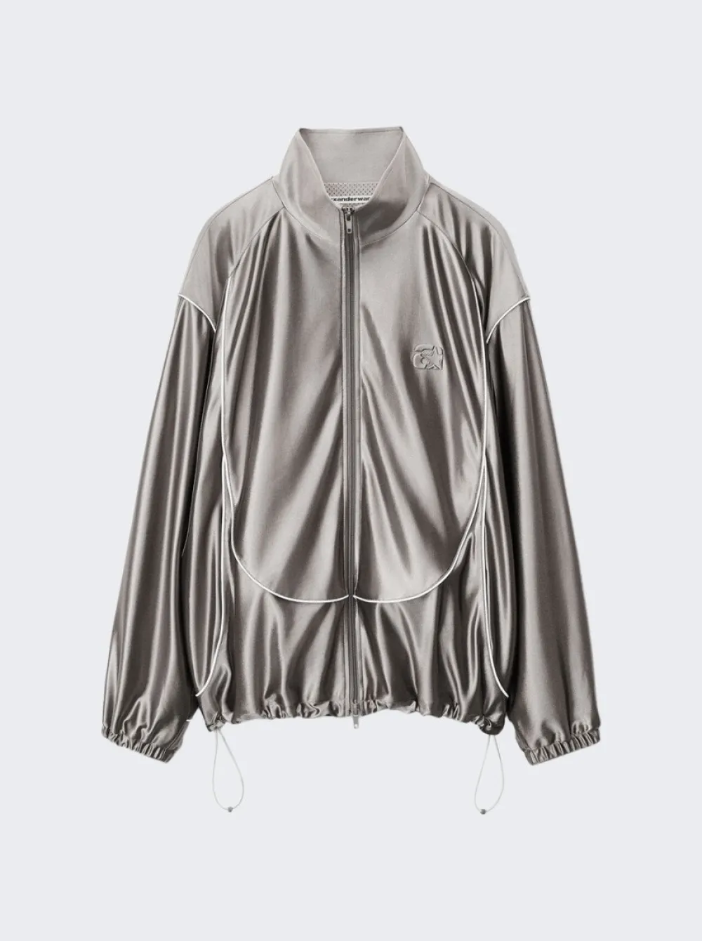 Alexander Wang Satin Track Jacket Earl Grey