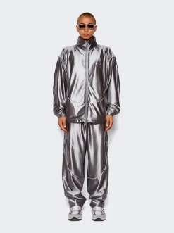 Alexander Wang Satin Track Jacket Earl Grey