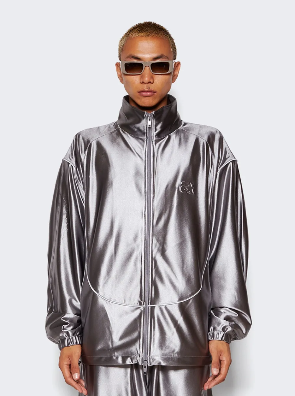 Alexander Wang Satin Track Jacket Earl Grey