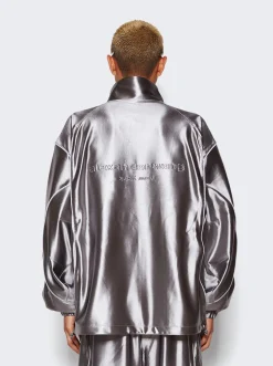 Alexander Wang Satin Track Jacket Earl Grey