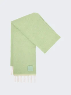 Loewe Scarf In Wool And Mohair Light Turquoise