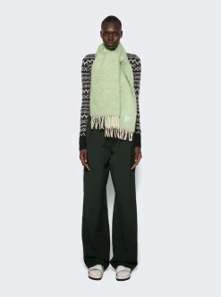 Loewe Scarf In Wool And Mohair Light Turquoise