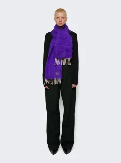 Loewe Scarf In Wool And Mohair Purple