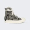 Rick Owens DRKSHDW Scarpe In Denim Slashed High Top Sneakers Mineral/Pearl/Milk