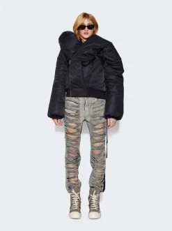 Rick Owens DRKSHDW Scarpe In Denim Slashed High Top Sneakers Mineral/Pearl/Milk