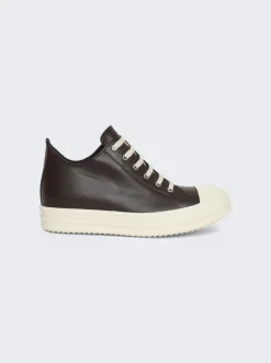 Rick Owens Scarpe In Pelle Sneakers Brown / Milk