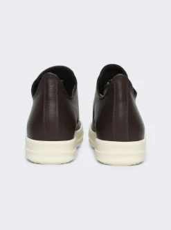 Rick Owens Scarpe In Pelle Sneakers Brown / Milk