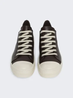 Rick Owens Scarpe In Pelle Sneakers Brown / Milk