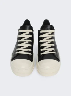 Rick Owens Scarpe In Pelle Sneakers Black / Milk