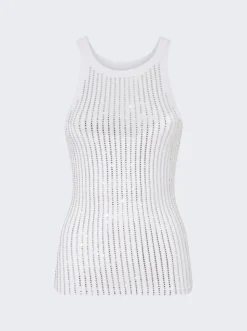 The Attico Sequin Tank Top White