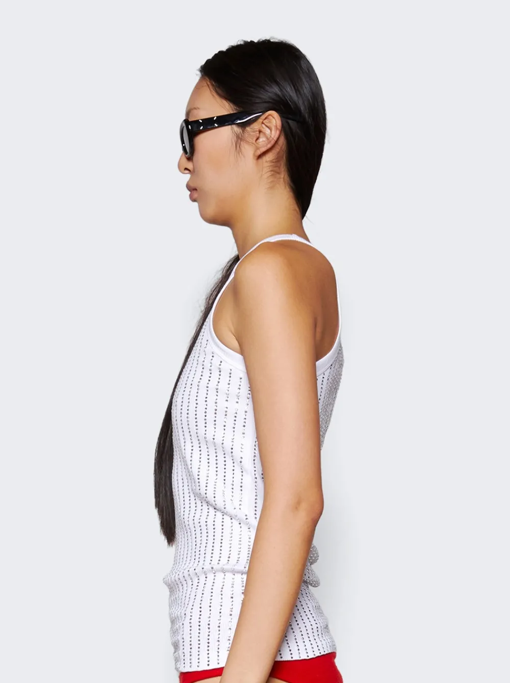 The Attico Sequin Tank Top White